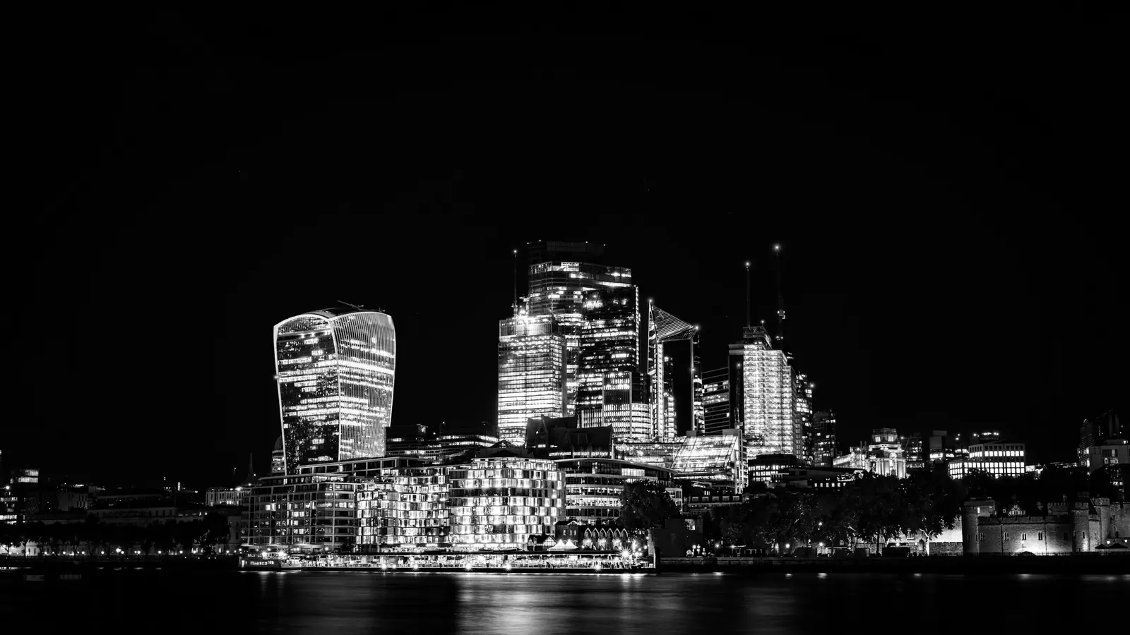 The City of London at night