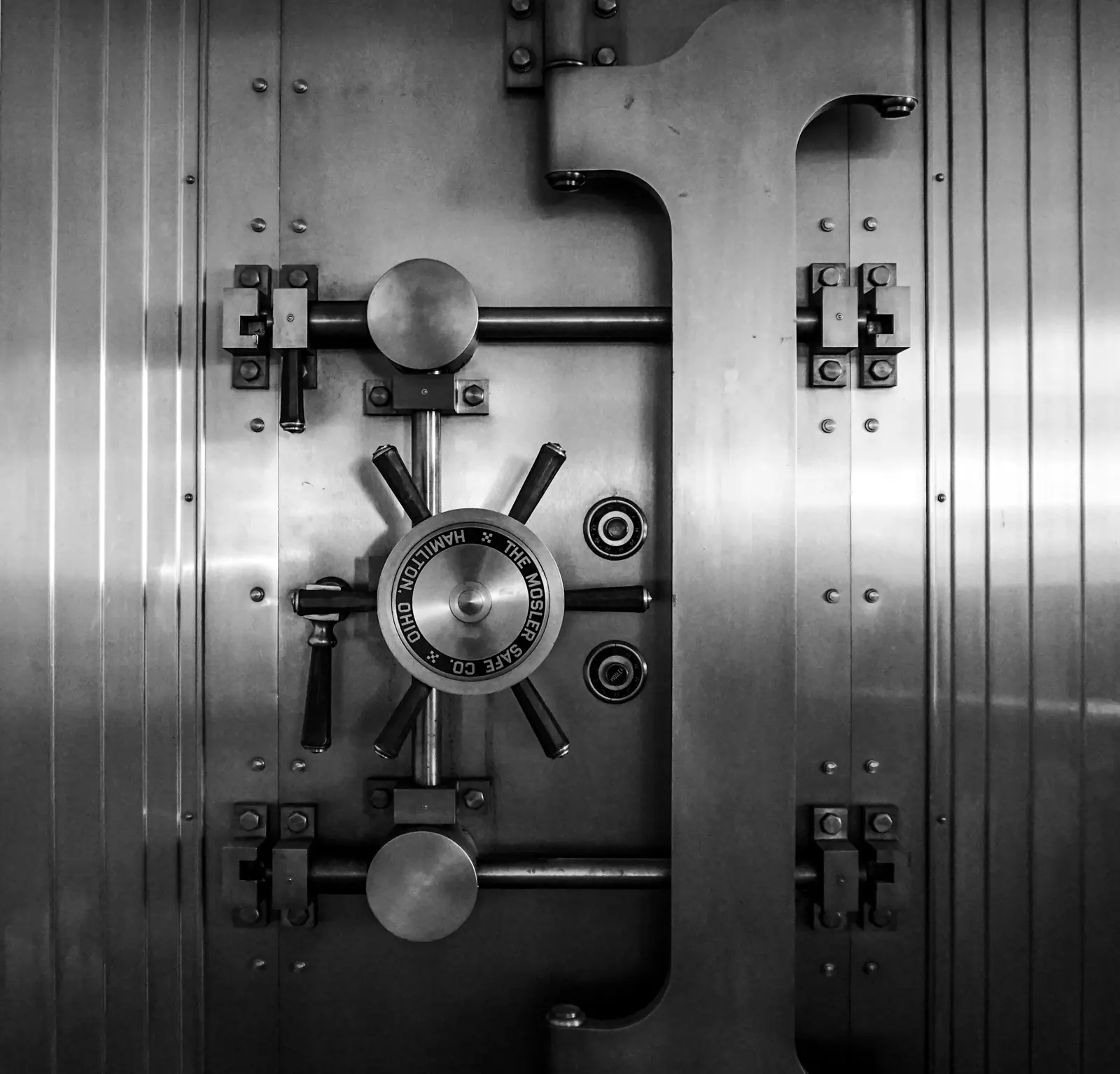 A steel vault door